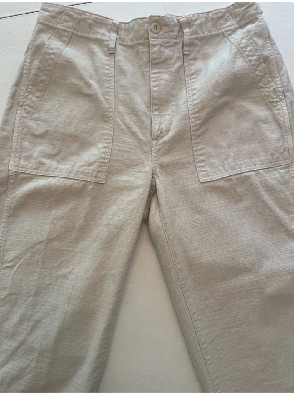 Madewell Women’s Griff tapered fatigue off white pants - sz 30